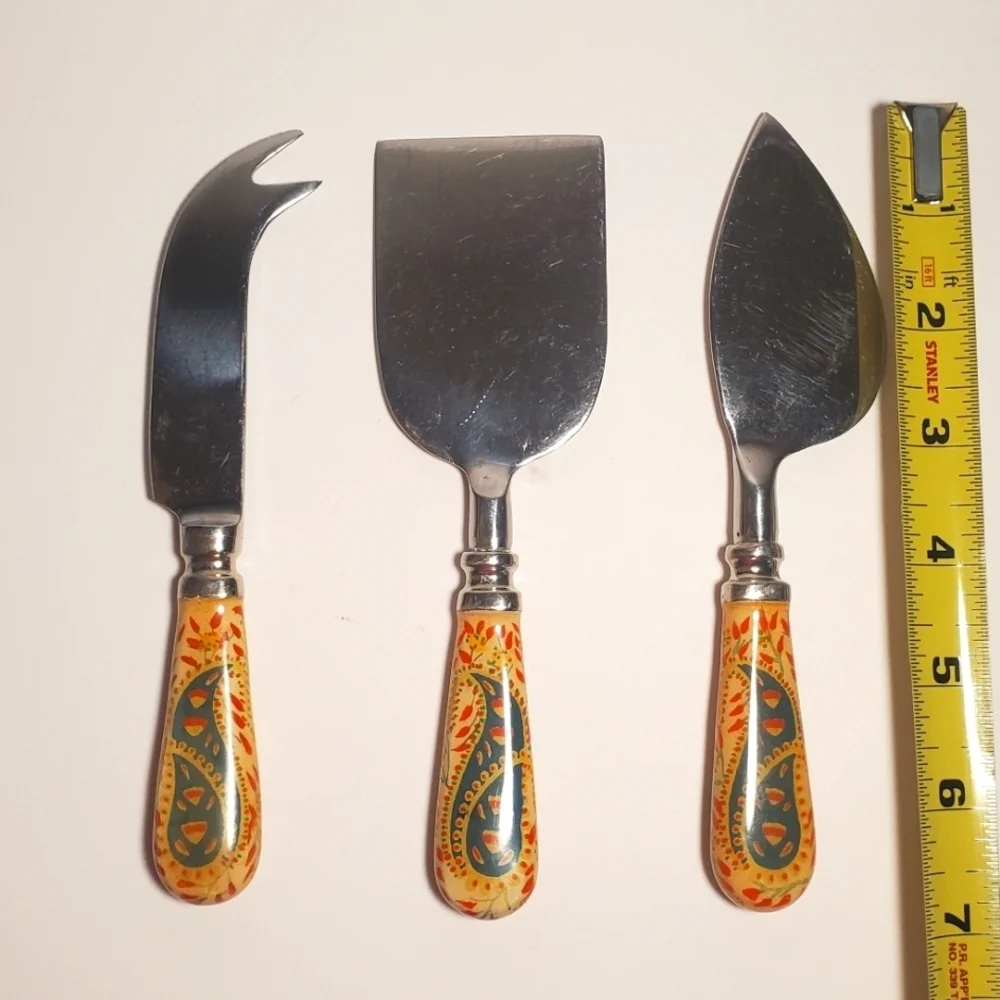FREE WITH PURCHASE 🌟 Pottery Barn Cutlass Leppington Ltd Cheese Knife Set EUC